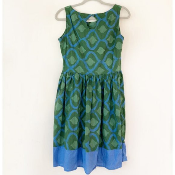 Global Mamas Hand Made In Ghana 100% Cotton printed Dress Sz Medium - Picture 2 of 8